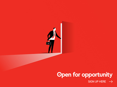 Open For Opportunity illistration open opportunities opportunity red red and black signup page signup screen