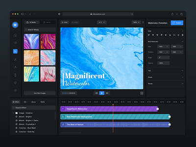 Video Editor darktheme darkui dashboard editor popular trends ui userinterface video videoeditor videomaker web app web design webiste