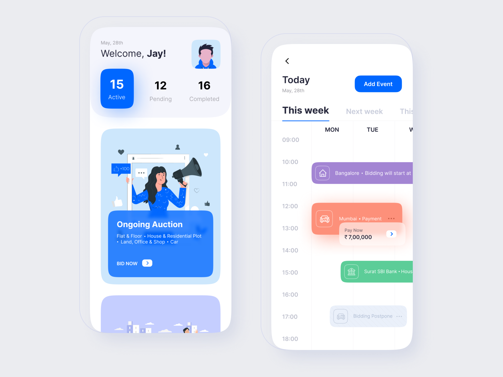 Bidding App by Mayank Patel on Dribbble