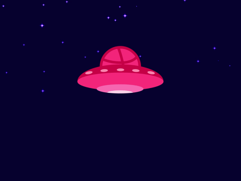 Hello, Dribbble! alien spaceship animation first shot gif hello illustration invitation loop