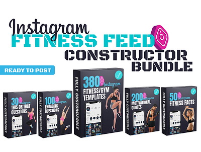 Instagram Fitness/Gym Feed Constructor Bundle bundle canva fitness template graphic design instagram instagram fitness instagram template
