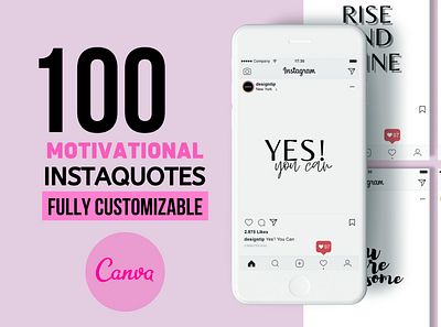 100 Motivational Instagram Quotes canva canva editable fully customizable inspirational quotes instagram quotes motivational quotes