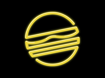 NeonBurger burger food icon illustrator neon silentiger vector