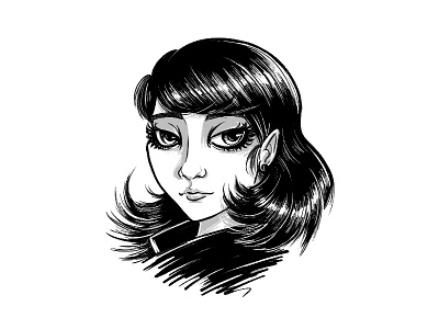 Randomness black and white photoshop brush doodle illustration silentiger sketch