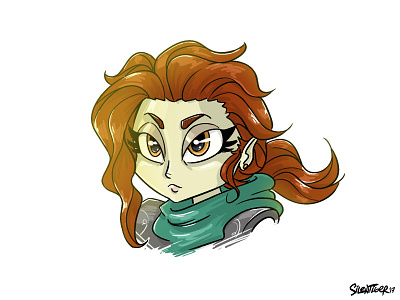 Female hero concept concept art hero doodle illustration silentiger sketch