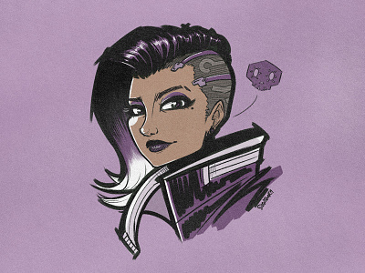 Sombra blizzard doodle drawing fanart illustration overwatch silentiger sketch sombra