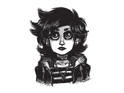 Goth girl rough sketch by Silentiger on Dribbble