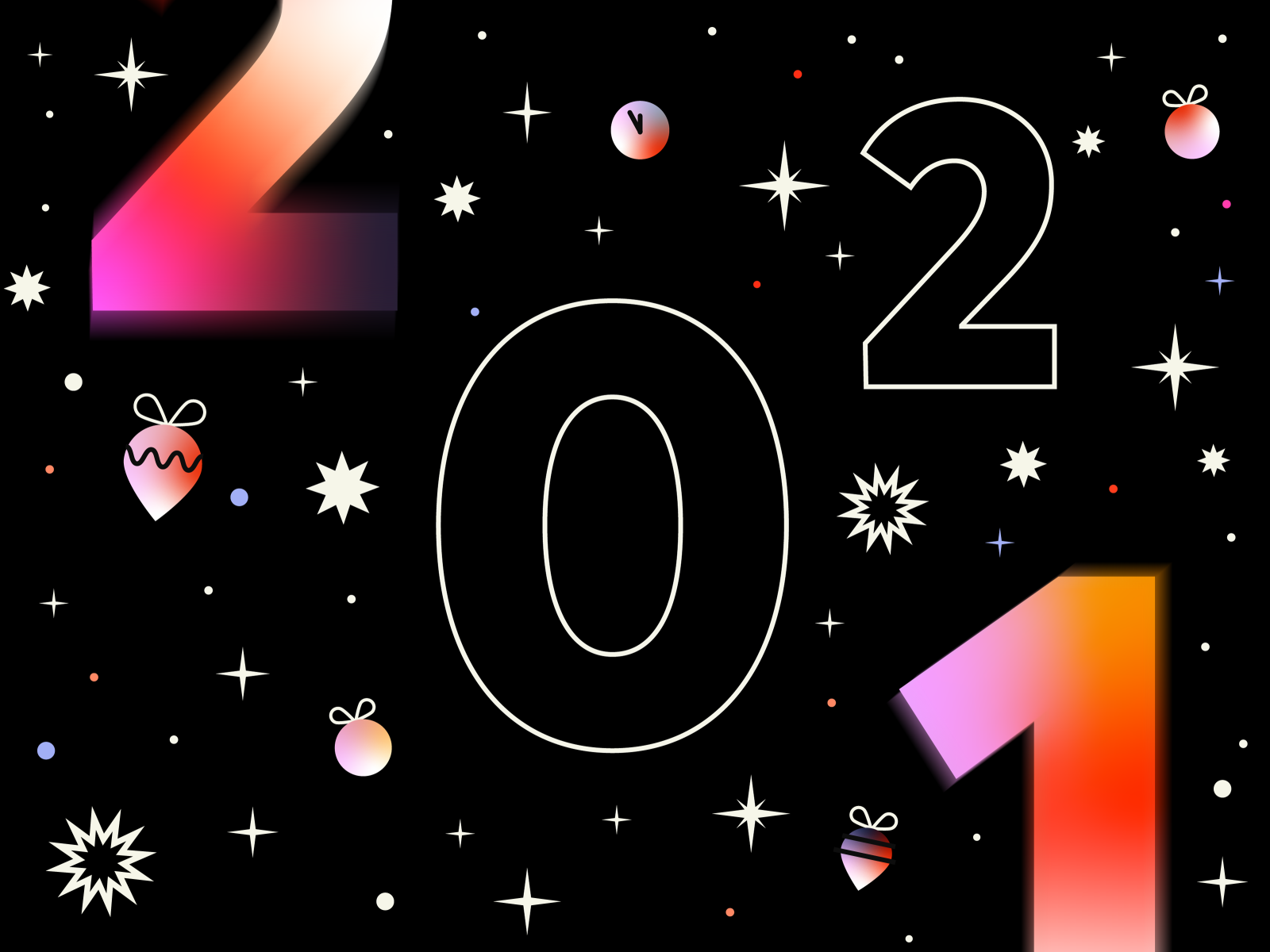 Happy 2021 2021 black festive gradient illustration newyear newyearseve sky stars vector