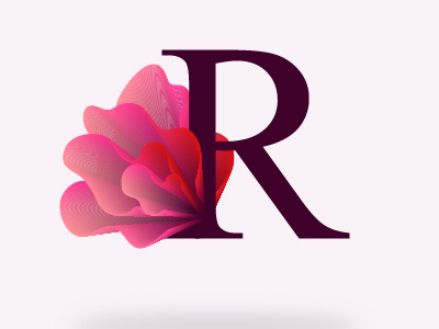 Letter "R" classy elegant fashion flow flower font illustration illustrator lettering pink typography vectors