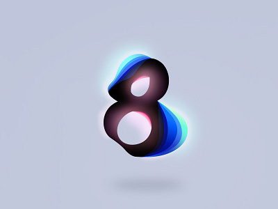 Eight from Mien Numbers abstract colors distortion flow gradient illustration lettering minimal numbers shine typography vectors