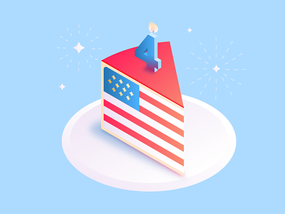 From us to US 4th july america cake fireworks happy illustration independence sparkles usa vector