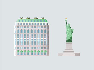 New York building city clean green manhattan minimal new york statue statue of liberty usa