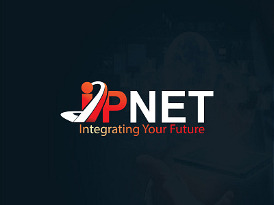 IP NET Logo design. app branding design graphic design illustration logo typography vector