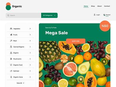 Grocery Shop Landing Page ui