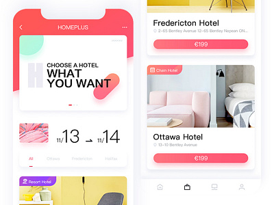 homeplus hotel app date design home hotel ios iphone menu mobile ui ux x