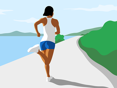 Runner girl illustration jog jogging path person run runner running sports woman