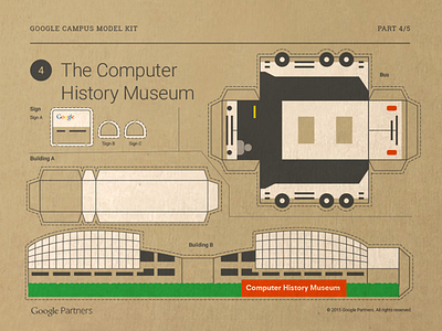 Cardboard Googleplex cardboard computer history museum fun google model paper