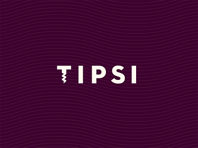 Tipsi Logo beverage corkscrew logo wine wordmark