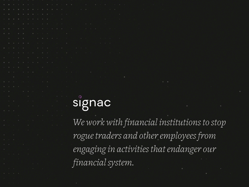 Signac Website animation design development finance interactive website