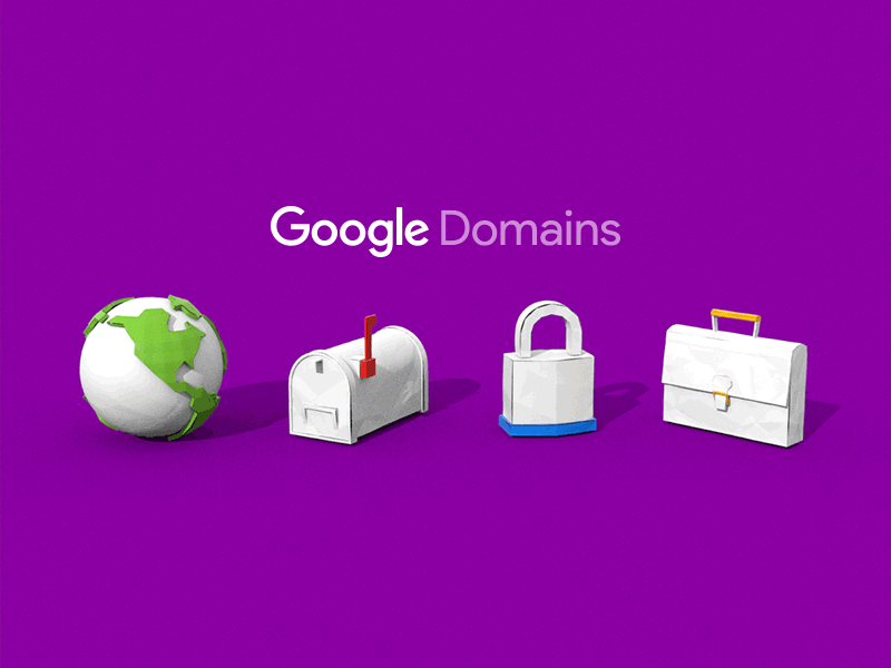 Google Domains Animation 3d animation briefcase domains earth google mailbox model modo padlock technology world