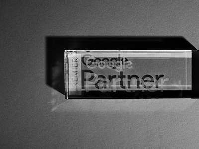 Google Partners Welcome Kit 3d award direct mail film noir trophy