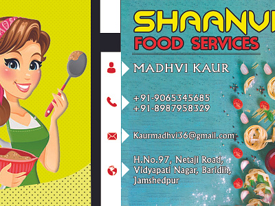Visiting card design for food services branding design graphic design illustration logo typography vector