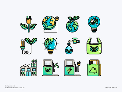 Ecology Icon Set color line download eco ecologic ecological ecology energy environment icon illustration outline symbol vector website