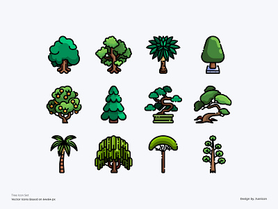 Tree Icon Set app avatar color line design ecology environment green icon illustration logo nature symbol tree vector