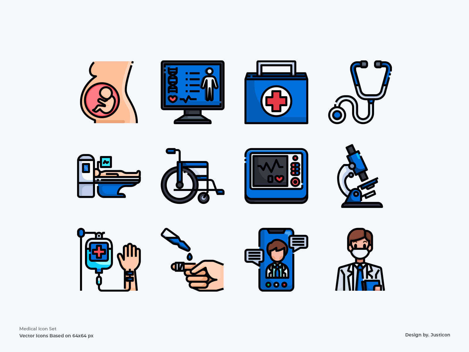Hospital Icon Set By Justicon On Dribbble