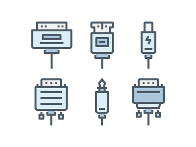 Usb and Connector Icon color line icon illustration outline symbol ui vector website