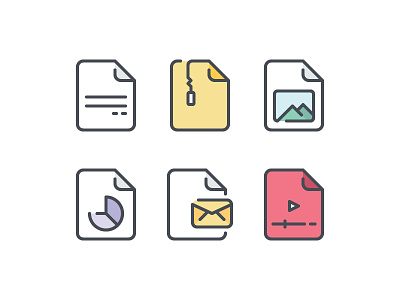 File and Document icon color line icon illustration outline symbol ui vector website