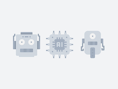 Artificial Intelligence color line flat icon illustration outline robot symbol ui vector website
