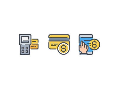 Payment Methods and Process color line icon illustration outline symbol ui vector website