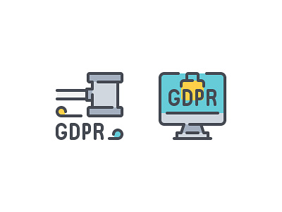 GDPR Data Privacy color line gdpr icon illustration outline privacy symbol ui vector website