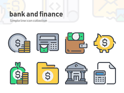 Simple Line icon - Bank and Finance icon set design icon icons illustration interface modern set simple ui vector website