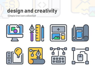 Simple Line icon - Design and Creativity design icon icons illustration interface modern set simple ui vector website