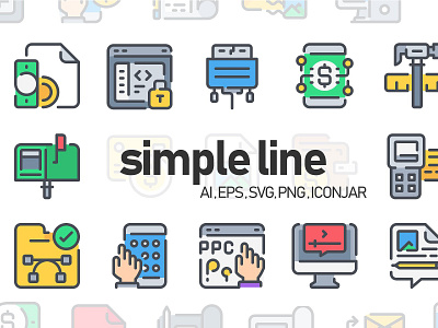 Simple Line icon Collection design icon icons illustration interface modern set simple ui vector website