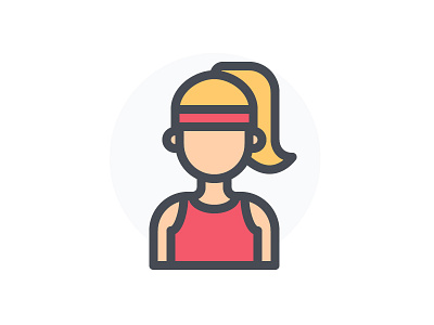 Sporty Woman Avatar Character avatar color line download free icon illustration outline symbol vector website