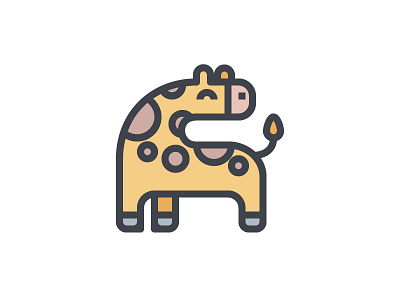 Giraffa avatar color line download free icon illustration outline symbol vector website