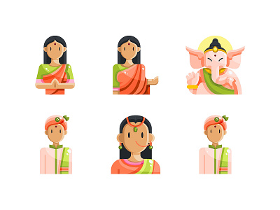 India Avatar avatar character character design download icon illustration india indian man people pray praying symbol user vector woman woman illustration