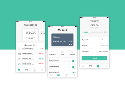 Banking Mobile App app banking finance ios minimal money ui ux