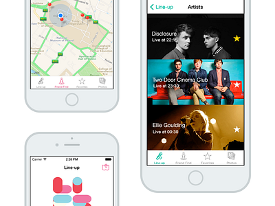 Festival App app artists concert festival ios location music sketch