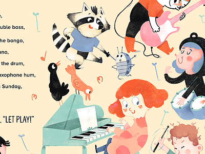 A musical week animals children childrens digitalpainting illustration