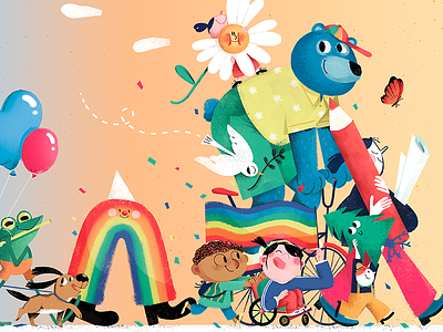 Parade children childrens design digitalpainting illustration
