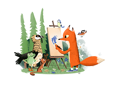 En Plein Air animals book children childrens digitalpainting fox illustration painting