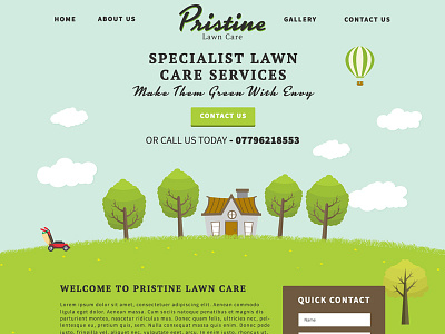 Pristine Lawn Care WIP illustrated ui webdesign website wip wordpress work in progress