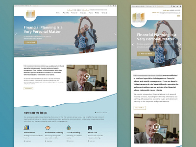 Website for a financial services company blue business corporate financial services company gold web design web development wordpress