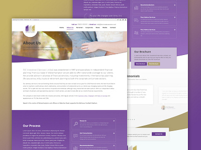 About Us Concept finance gold purple webdesign website wordpress