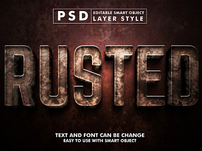 rusted 3d realistic psd text effect 3d 3d text 3d text effect add ons design editable text graphic design illustration iron logo metal text effect mock up psd realistic rusty steel stone text effect text effect