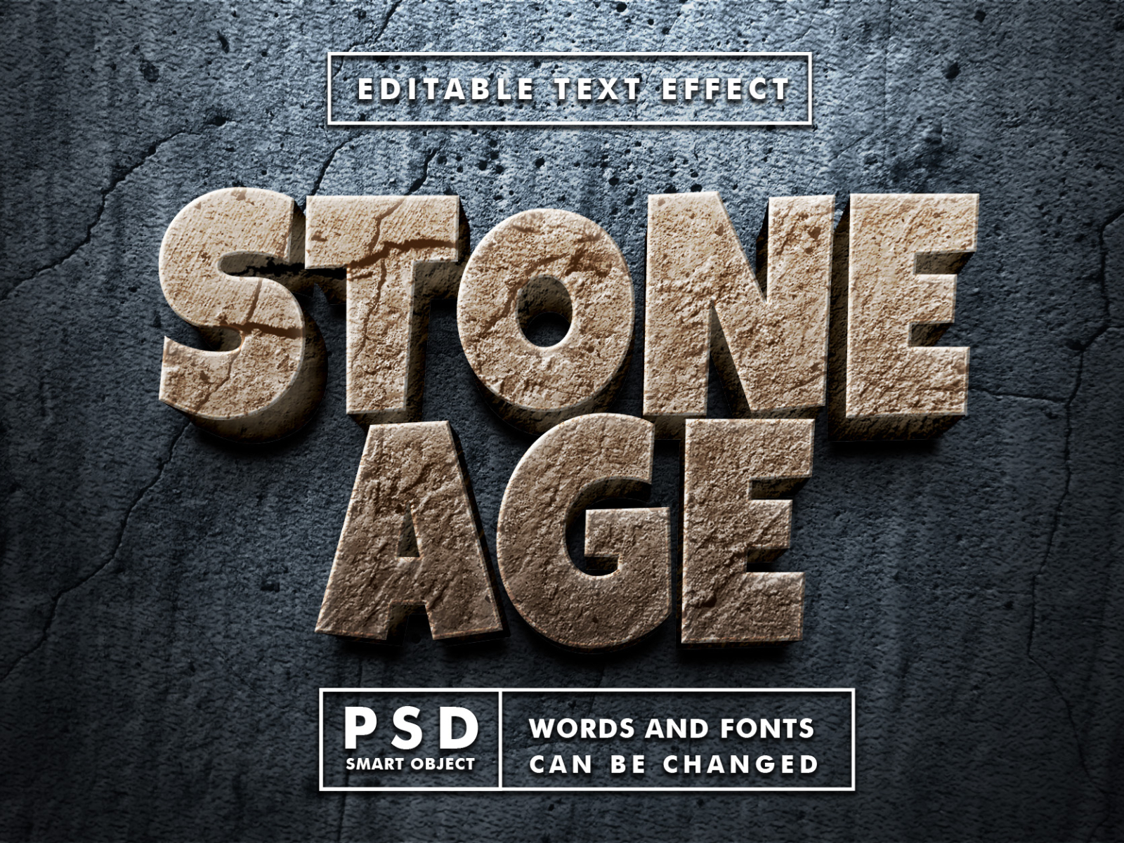 Stone text effect psd deals free